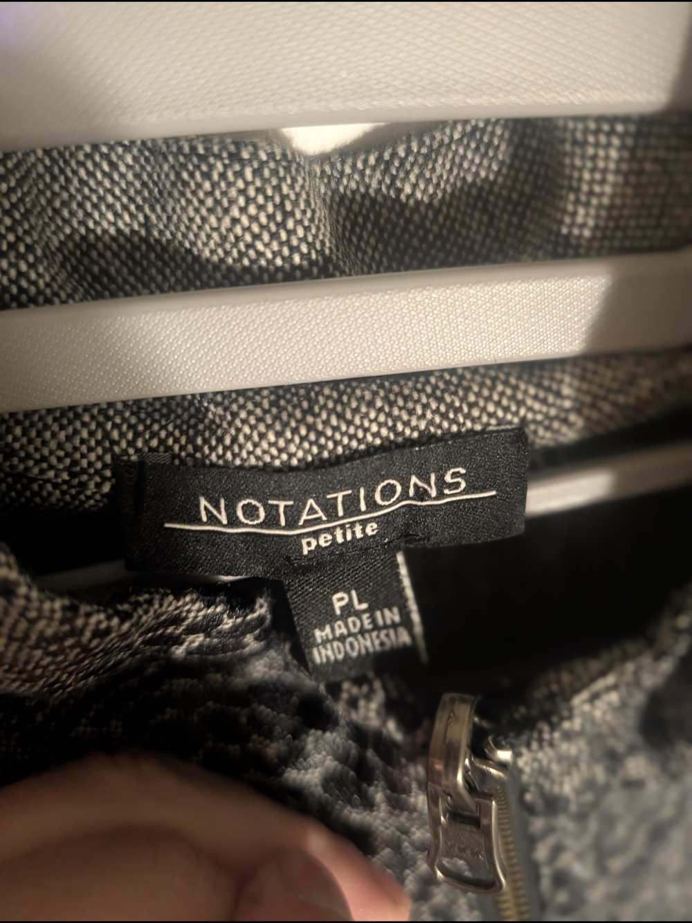 Notations Gray and Black Faux Snakeskin Zip Jacket In Petite Large - Picture 7 of 11